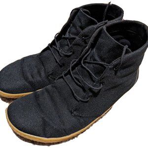 Vivobarefoot Gobi canvas boot, black with tan sole 43